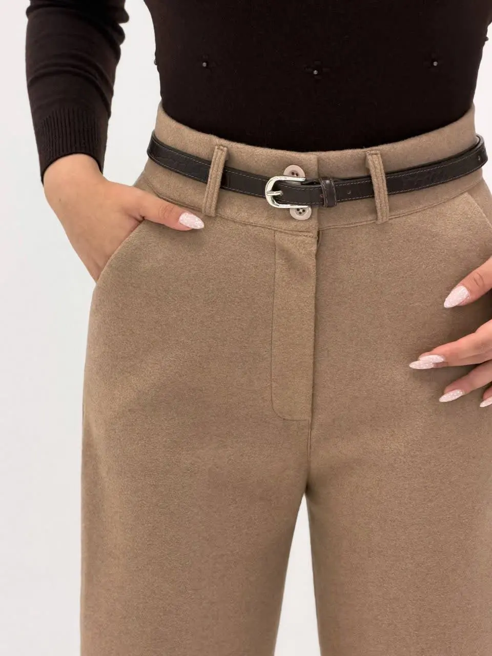 3765-شلوار فوتر واید قد 90